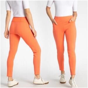 Betabrand Pants Womens Large Long Pink Orange Salmon Skinny Power Down Stretch